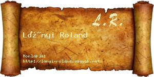 Lányi Roland névjegykártya